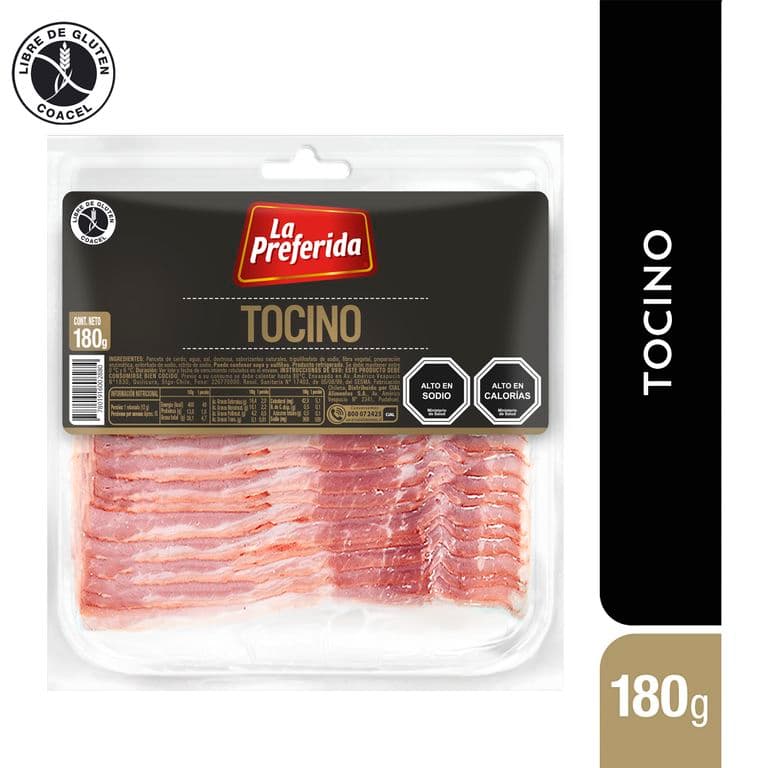 Tocino Laminado al Vacio La Preferida 180 g