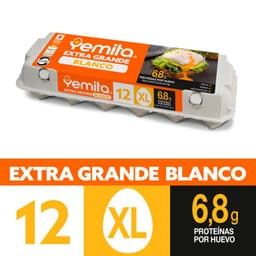 Huevos Blanco Extra Grande Yemita 12 Un
