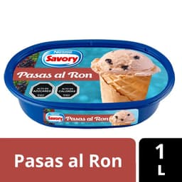 Helado de Leche Sabor Pasas al Ron Cassata Savory 1 L 1 LT