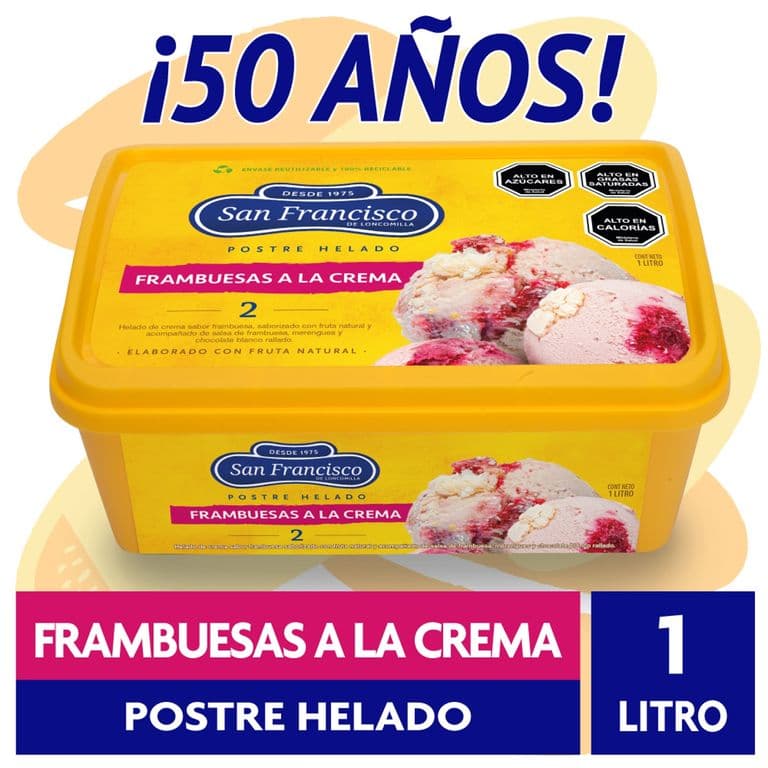 HELADO FRAMBUESA CREMA 1 LT..
