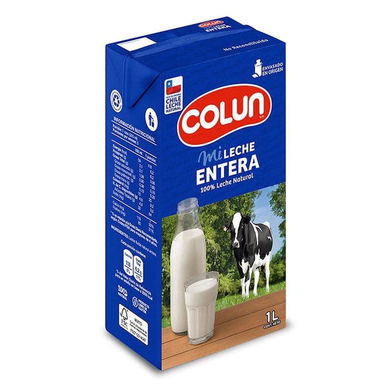 Leche Entera Natural Colun 1 L 1 LT