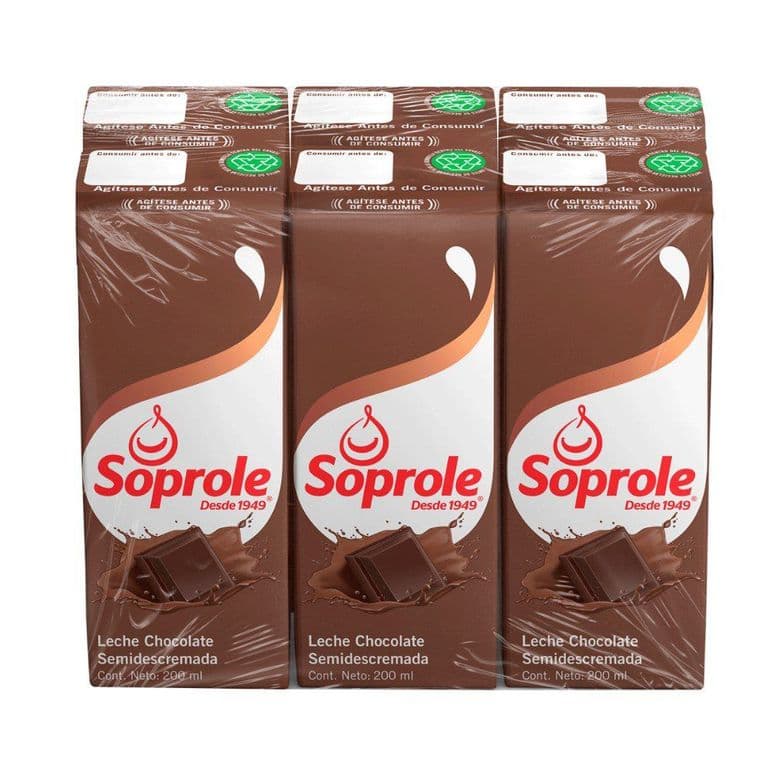 Pack Leche Semidescremada Chocolate Soprole 6 x 200 ml PACK 6 X 200 ML