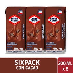 Pack Leche Semidescremada Chocolate Loncoleche 6 x 200 ml PACK 6 X 200 ML