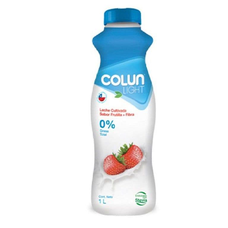 Leche Cultivada Light Sabor Frutilla Colun 1 lt
