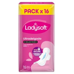 Toallas Higienicas Ultradelgada Tela Ultraseca Ladysoft 16 un