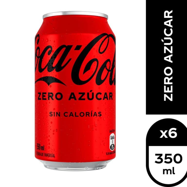 Pack Bebida Coca Cola Zero Azucar Lata 6 x 350 ml