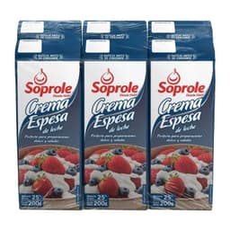 Pack Crema de Leche Espesa Soprole 6 x 200 gr