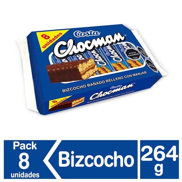 Bizcocho Costa Chocman Pack 8 X 33 GR