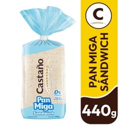 Pan de Molde Miga Sandwich Blanco Castano 440 g