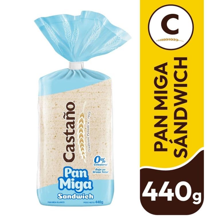 Pan de Molde Miga Sandwich Blanco Castano 440 g