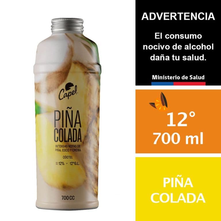 Coctel Pina Colada Capel 12 700 cc 700 ML