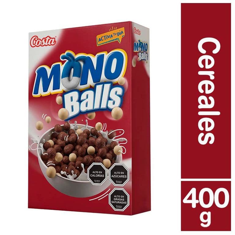 Cereal Costa Mono Balls Sabor Chocolate 400 g