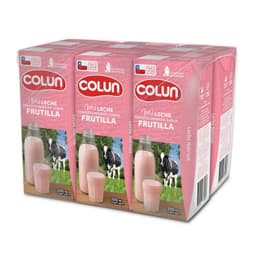 Pack Leche Semidescremada Sabor Frutilla Colun 6 x 200 ml PACK 6 X 200 ML