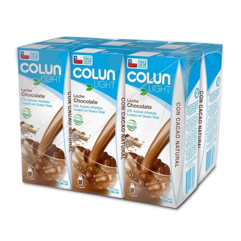 Pack Leche Light Sabor Chocolate Colun 6 x 200 ml PACK 6 X 200 ML