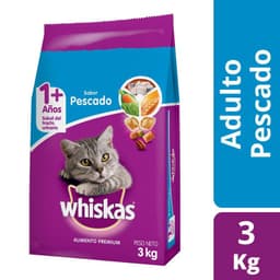 Alimento para Gato Edad 1+ Sabor Pescado Whiskas 3 Kg