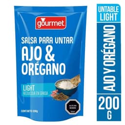 Salsa para Untar Light Sabor Ajo y Oregano Gourmet 200 g