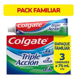 Pack Pasta Dental Menta Original Colgate 3x75 ml 3 x 75 GR