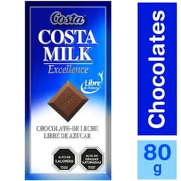 Chocolate de Leche Costa Milk Sin Azucar 80 g