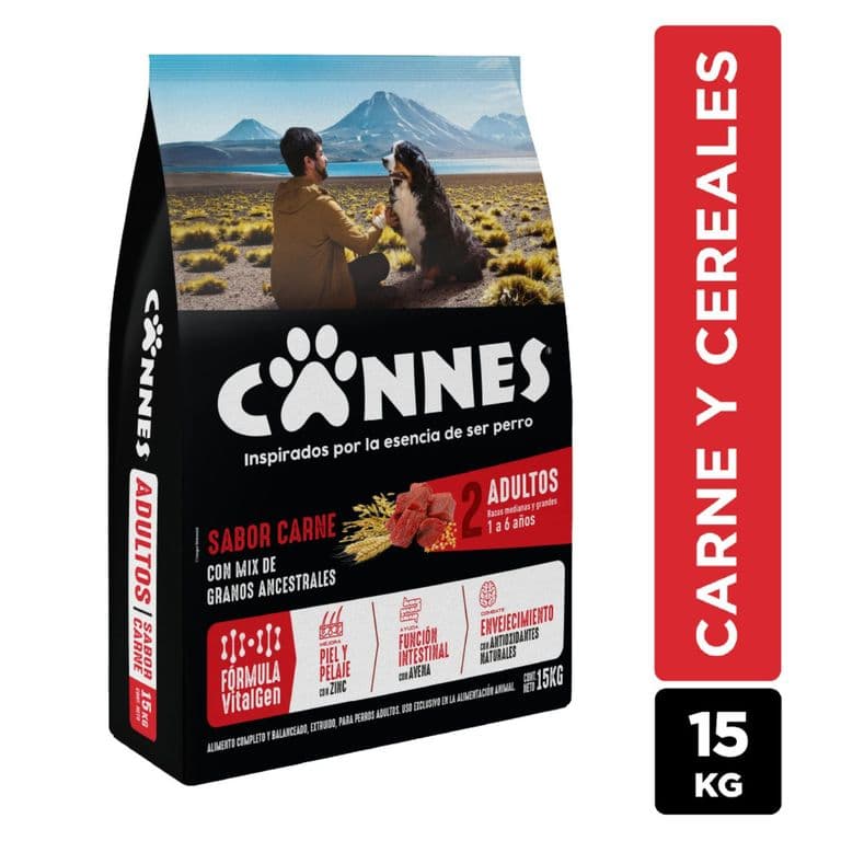 Alimento para Perro Adulto Sabor Carne y Cereal Cannes 15 Kg