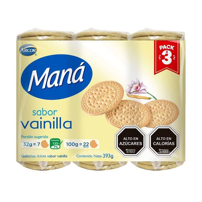 Pack Galleta Mana Arcor Vainilla 393 gr