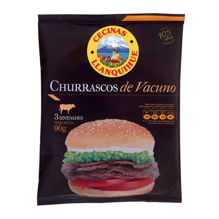 Churrascos de Vacuno Llanquihue 3 x 30 g