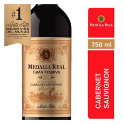 Vino Tinto Cabernet Sauvignon Medalla Real Gran Reserva 14 750 cc 750 ML