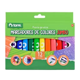 Plumones Dibujo Jumbo 12 Colores Torre UN