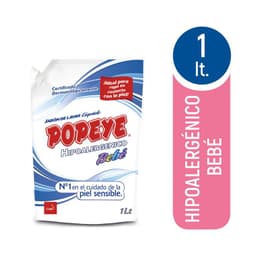 Detergente Liquido Hipoalergenico Bebe Recarga Popeye 1 lt