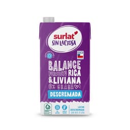 Leche Descremada Sin Lactosa Surlat 1 lt