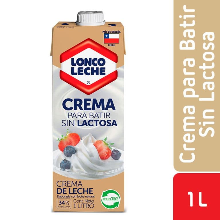 Crema para Sin Lactosa Loncoleche 1 lt