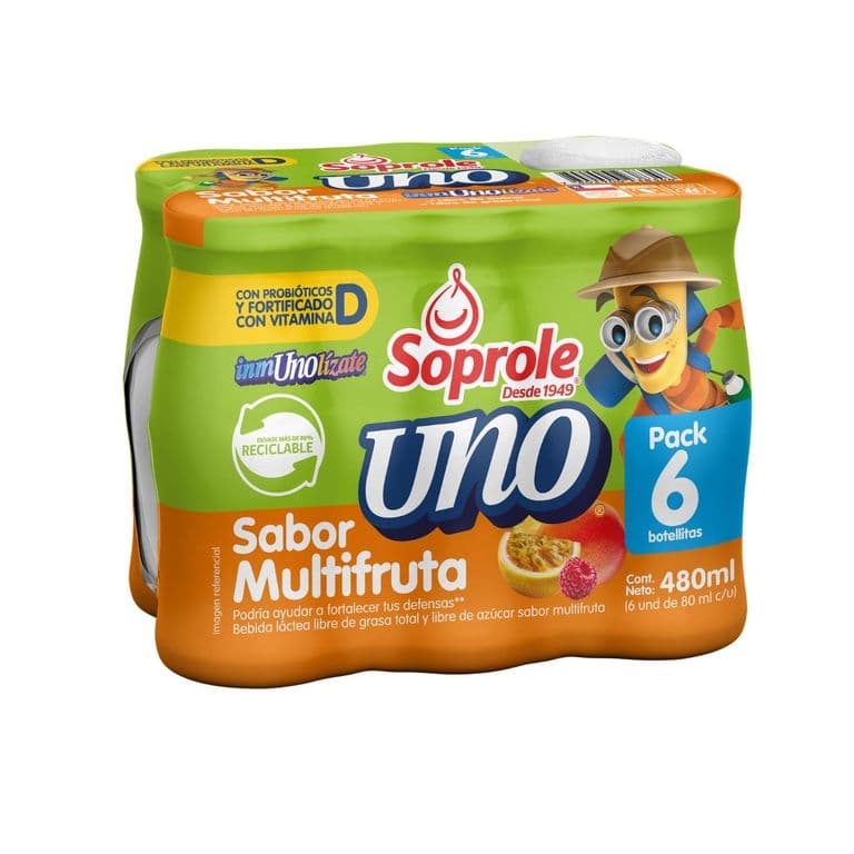 Probiotico Uno Defensas Sabor Multifruta 6 X 80 ML