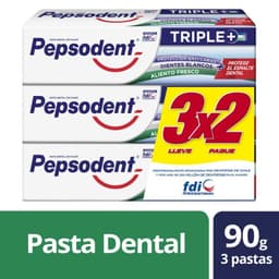 Pack Pasta de Dientes Triple Pepsodent 3 x 90 g 3 UN