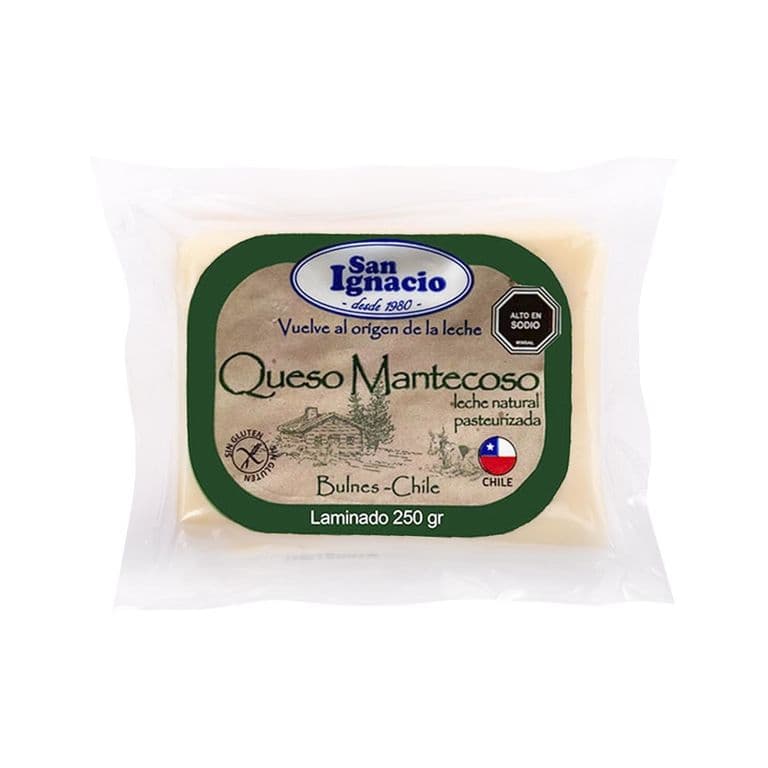 Queso mantecoso laminado 250 gr. san ignacio
