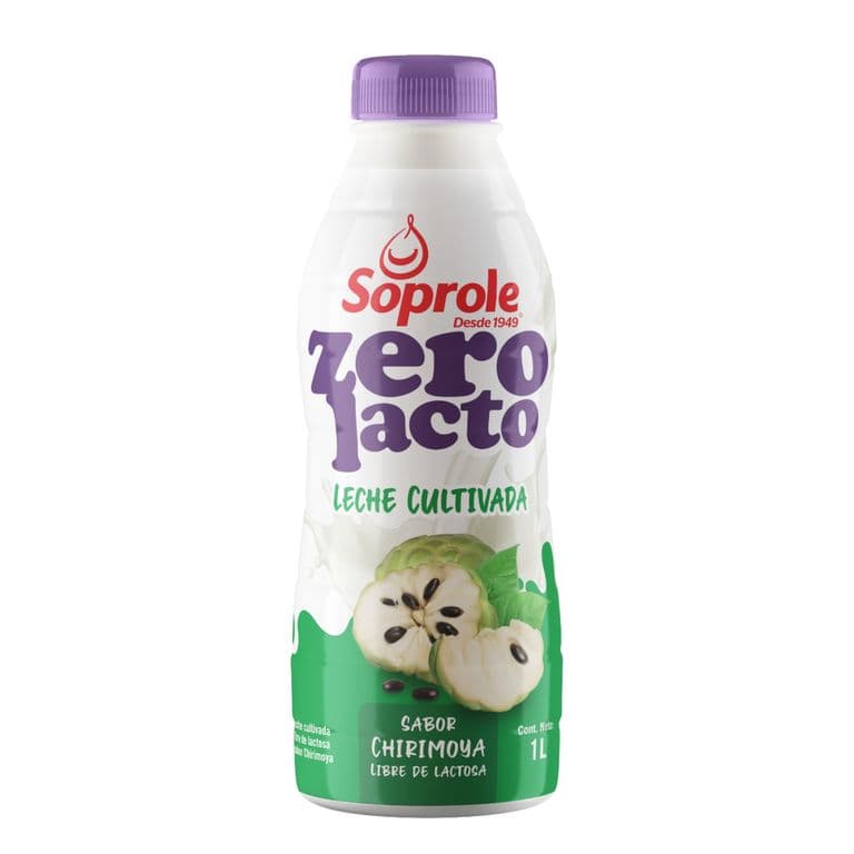 Leche Cultivada Zerolacto Sabor Chirimoya Soprole 1 lt