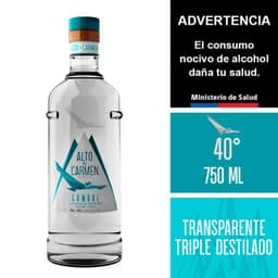 Pisco Cumbres Transparente Alto del Carmen 40 750 cc 750 ML