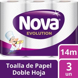 Toalla de Papel Nova Doble Hoja 3 x 14 mts 3 UN