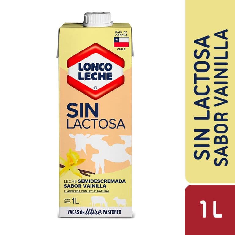 Leche Semidescremada Sin Lactosa Sabor Vainilla Loncoleche 1 lt