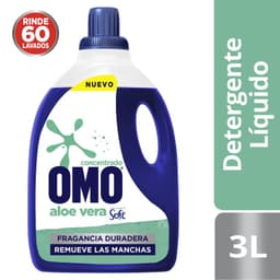 Detergente Liquido Botella Soft Aloe Vera Omo 3 lt