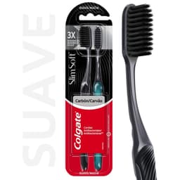 Pack Cepillo de Dientes Slim Soft Black Suave Colgate 2 un