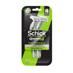 Maquina Afeitar Quattro Piel Sensible Schick 2 Un