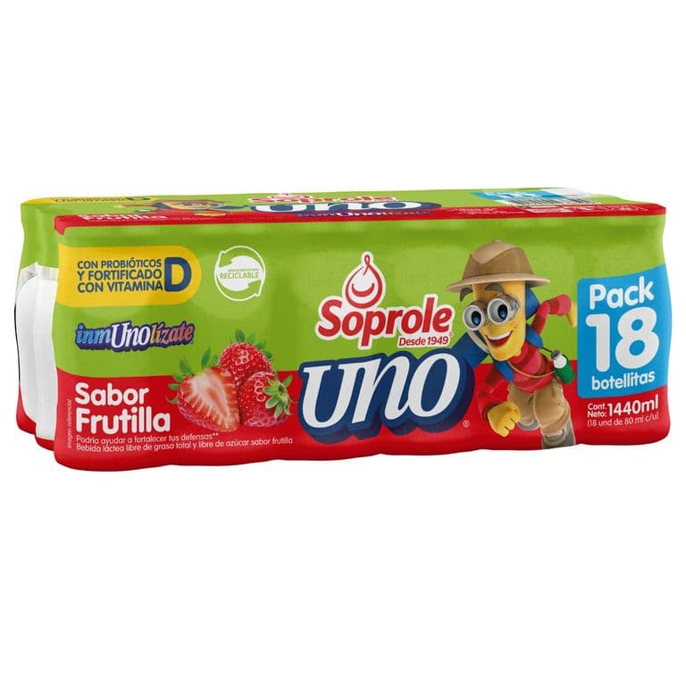 Probiotico Uno Defensas Sabor Frutilla 18 X 80 ML