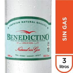Agua Benedictino sin Gas Desechable 3 LT