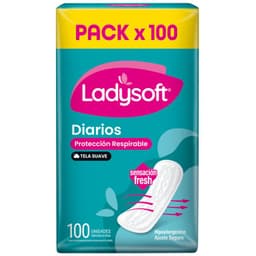 Protectores Diarios Clasicos Tela Suave Ladysoft 100 un