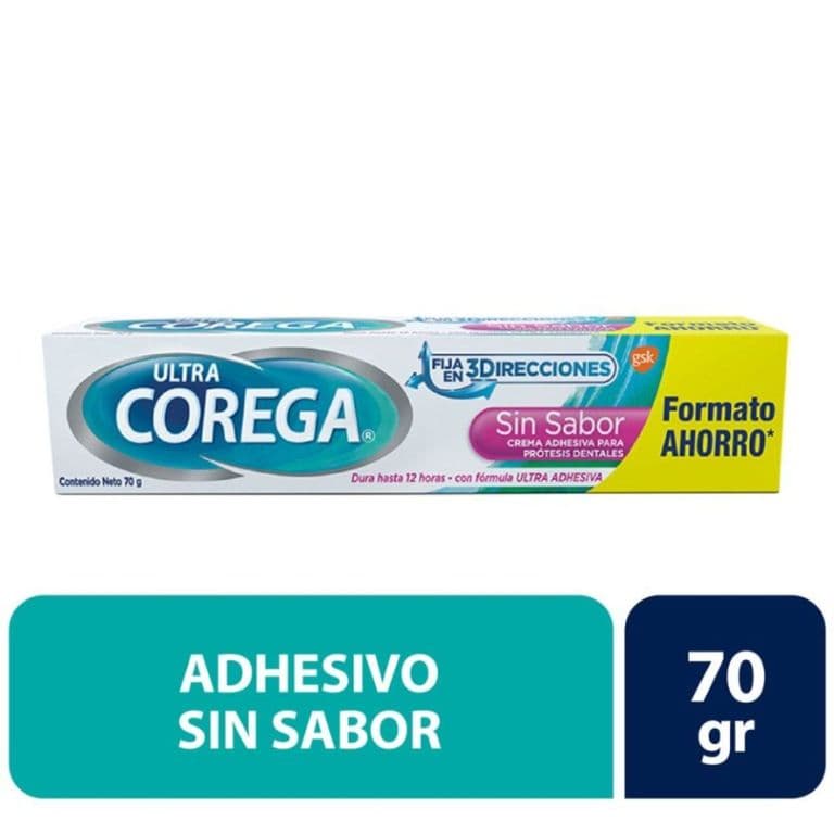 Adhesivo Protesis Dental Corega Sin Sabor 70 g