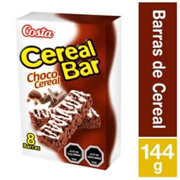 Barras de Cereal Costa Sabor Chocolate 144 g 8 X 18 GR