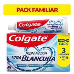 Pasta de Dientes Triple Accion Extra Blanco 3 x 75 ML