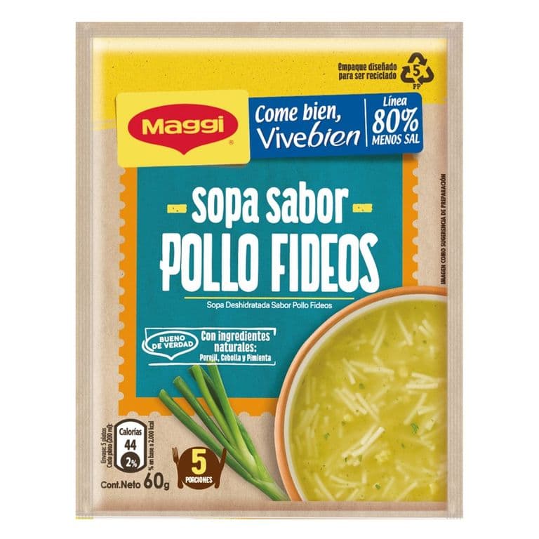 Sopa Vive Bien Pollo Con Fideos 60 GR