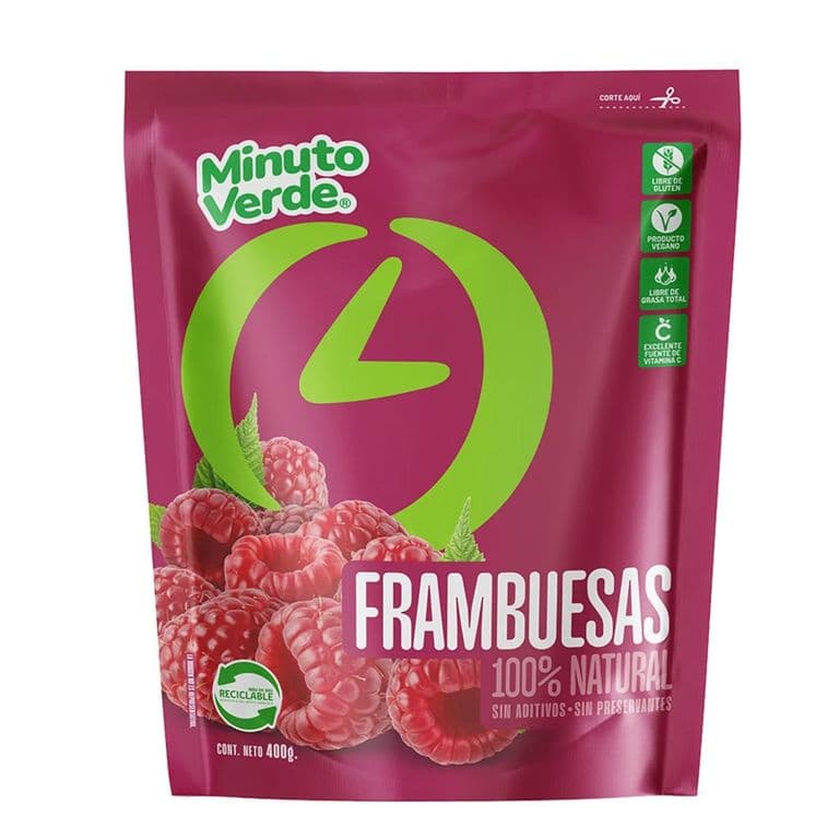 FRAMBUESA 400 GRS MINUTO VERDE.