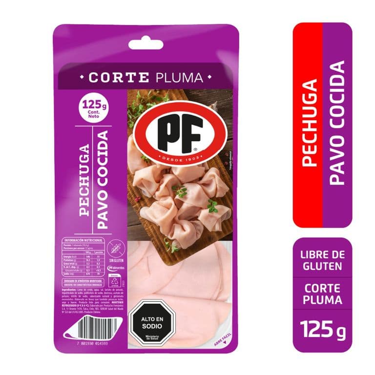 Pechuga Cocida Corte Pluma PF 125 g