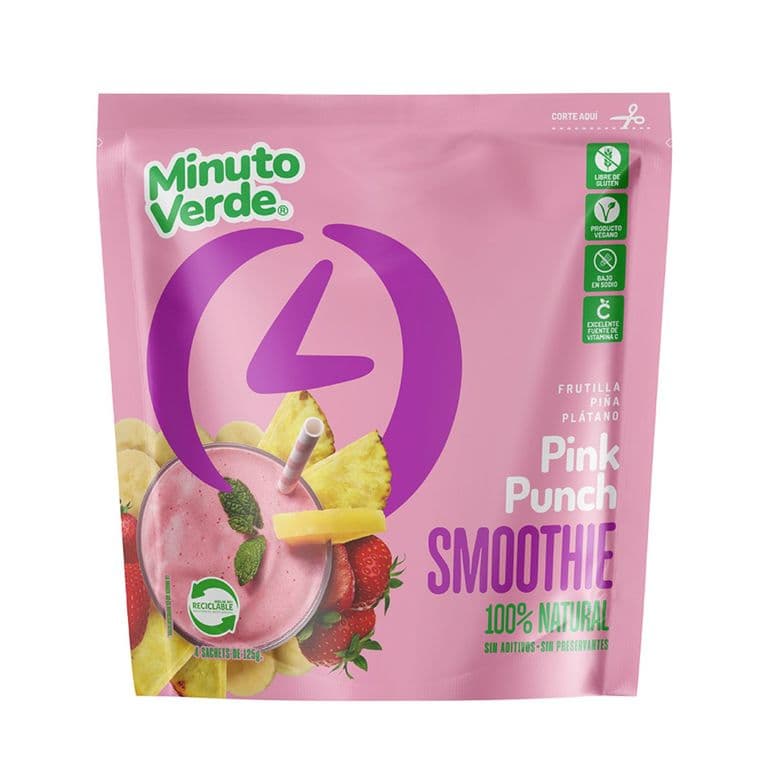 Frutas Congelada Pink Punch Smoothie Minuto Verde 500 gr